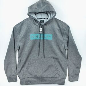 NWT Hurley Bootcamp Boxed Block Logo Pull Over Hoodie GREY Size Small